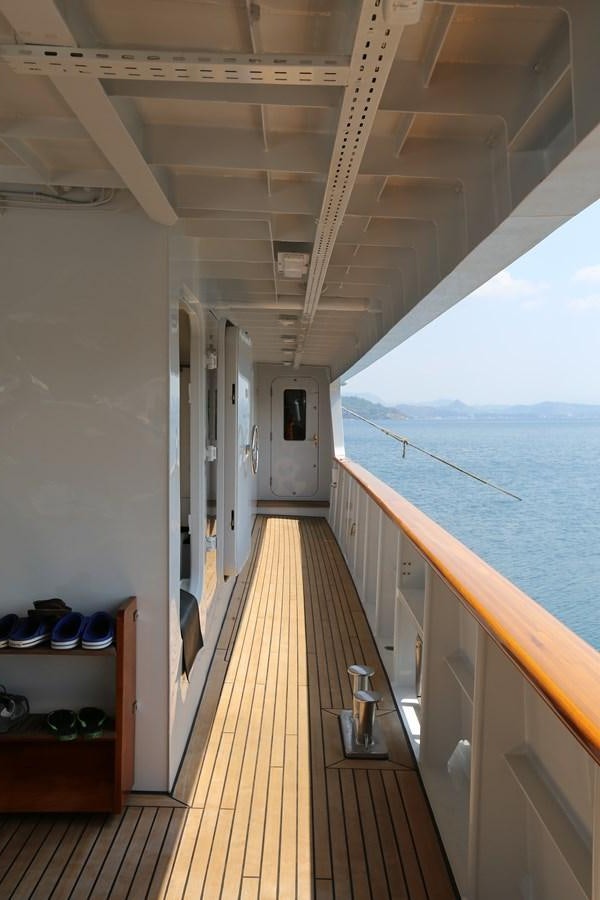 a wooden deck on a boat aboard SEA HUNTER Yacht for Sale
