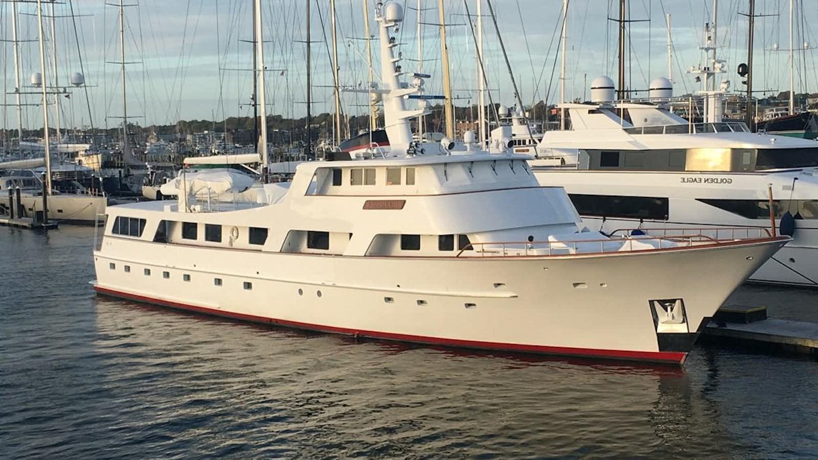 a boat in the water aboard BUCKPASSER Yacht for Sale