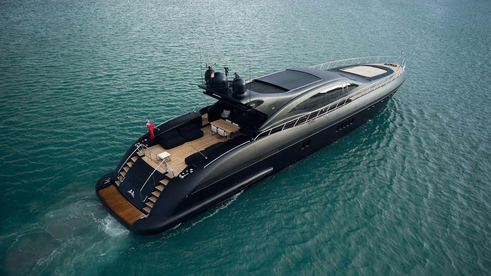 a boat in the water aboard MANGUSTA 108 Yacht for Sale