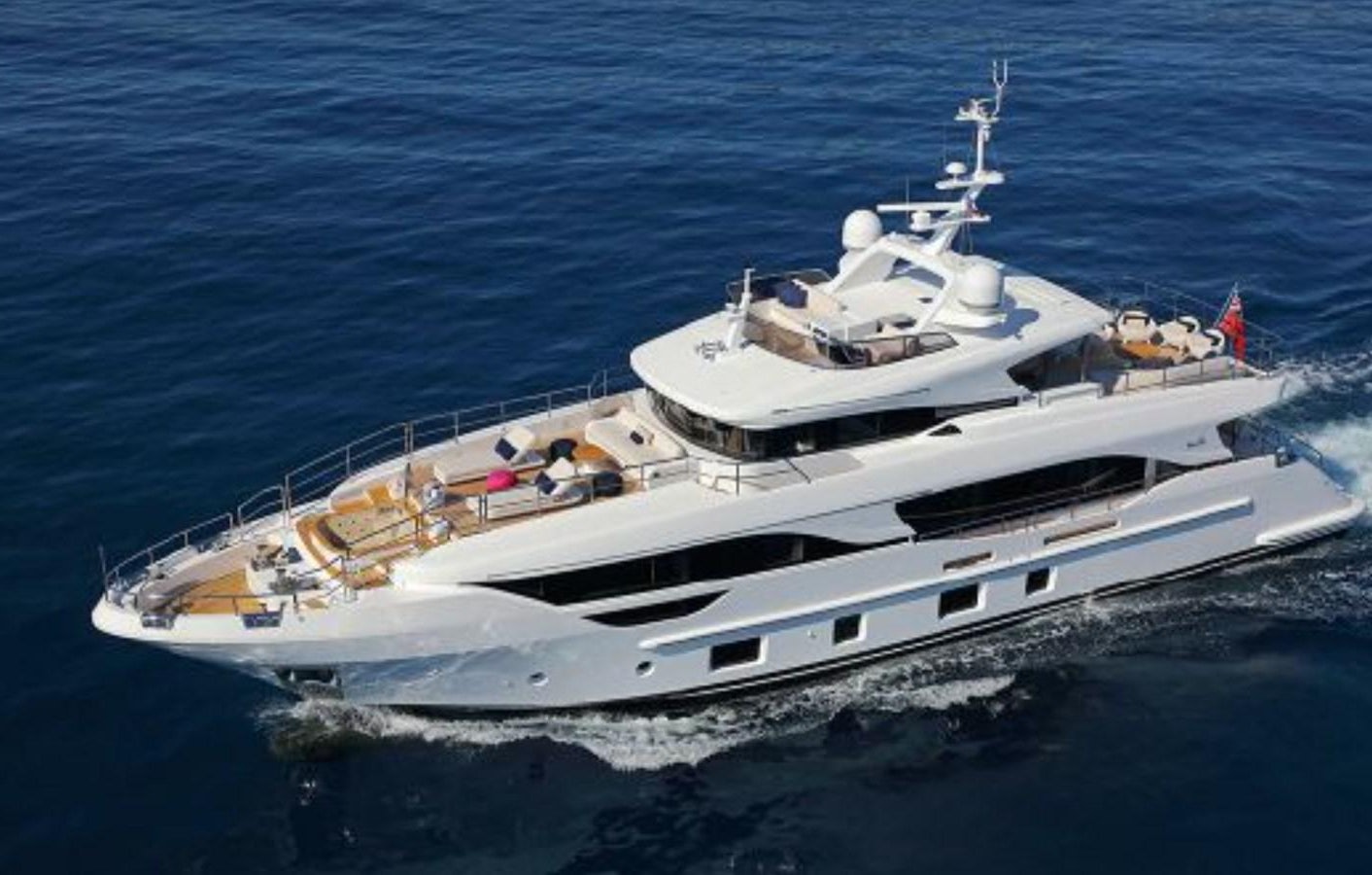 a large white yacht aboard 2020 BENETTI DELFINO 95 Yacht for Sale