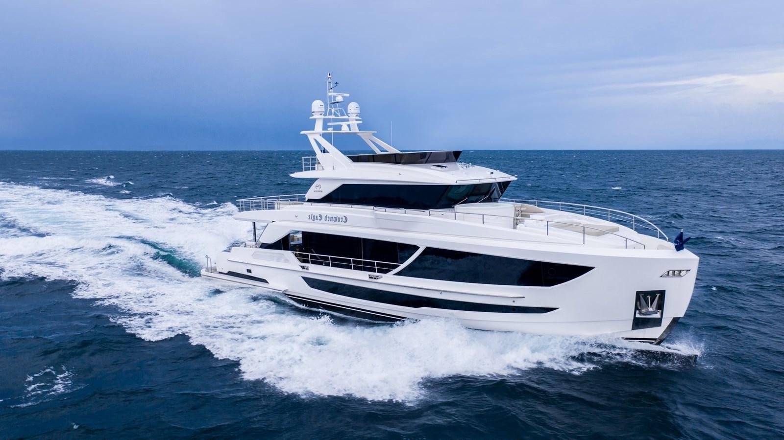 a white yacht on the water aboard FD92 (NEW BOAT SPEC)  Yacht for Sale