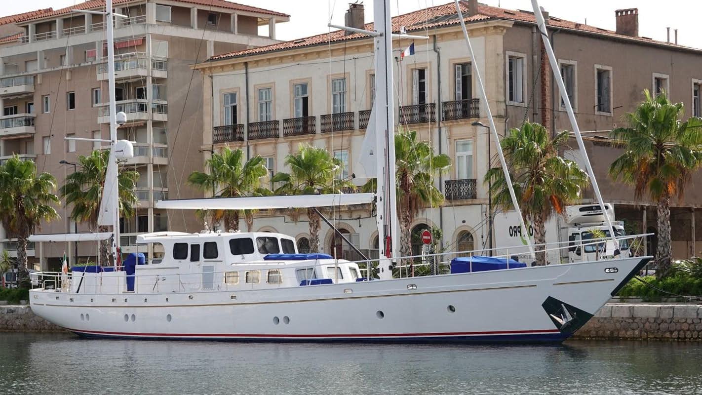 a boat on the water aboard TELSTAR VI Yacht for Sale