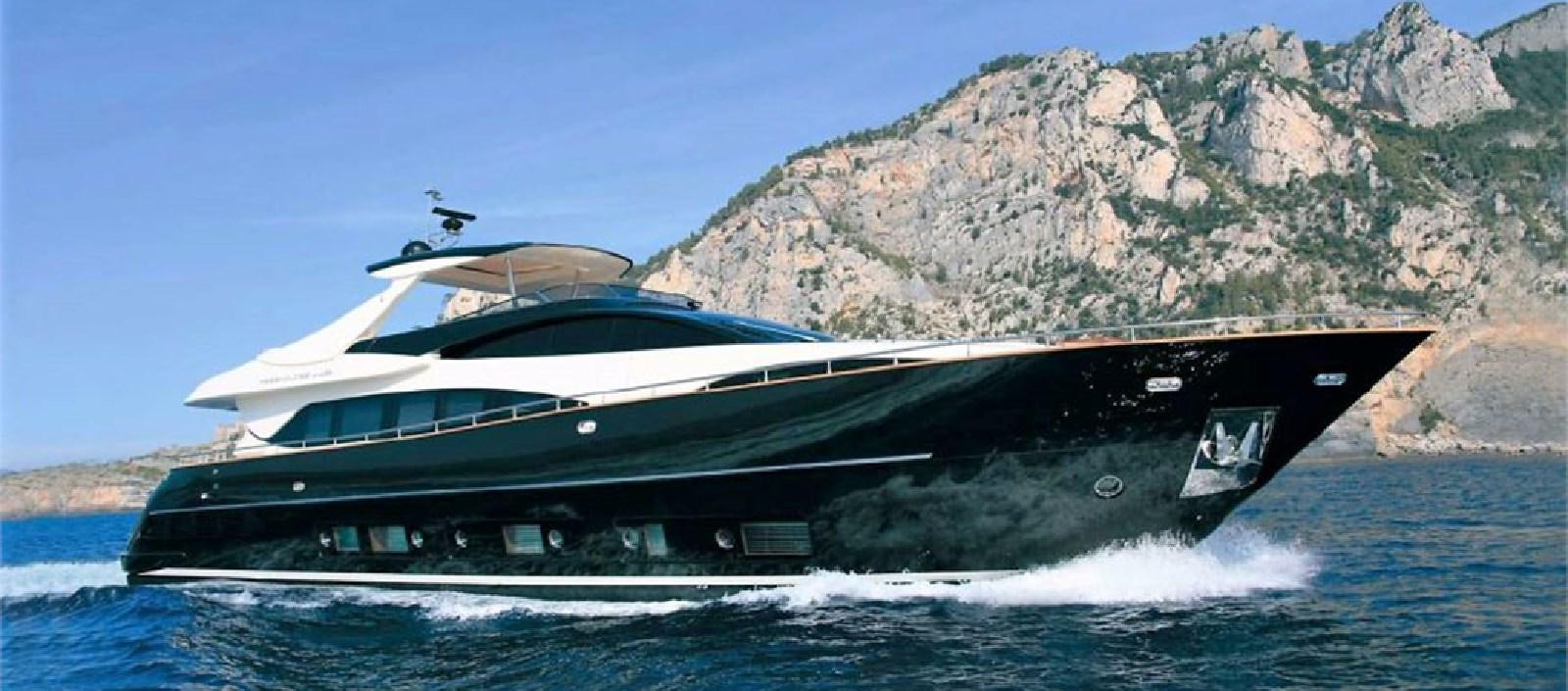 a boat on the water aboard BLACK SWAN Yacht for Sale
