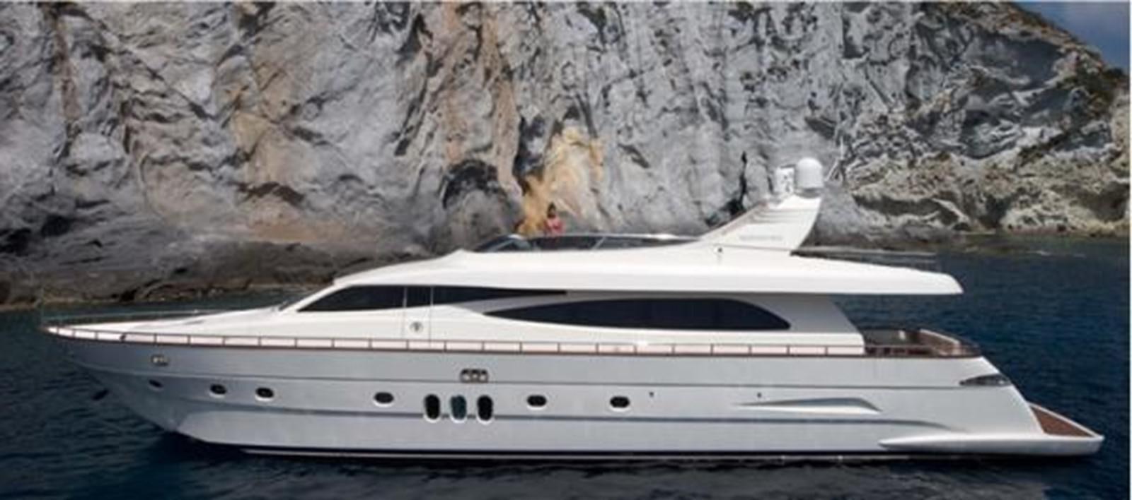 a white yacht on the water aboard SANS SOUCI Yacht for Sale