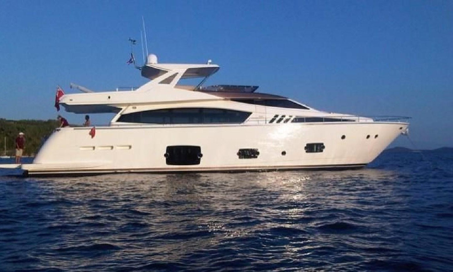 a white yacht on the water aboard LA STELLA Yacht for Sale