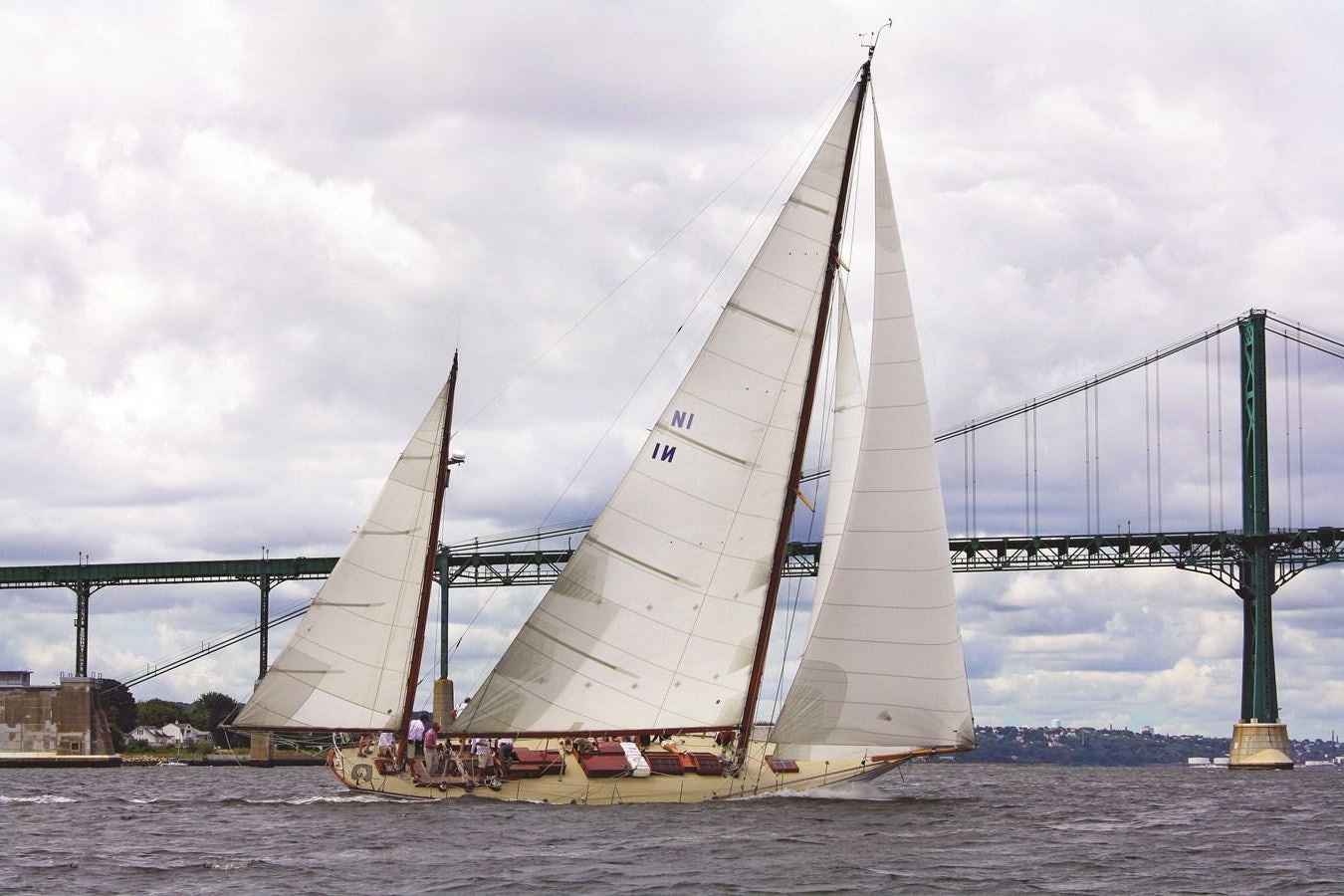 a sailboat on a bridge aboard RUGOSA Yacht for Sale