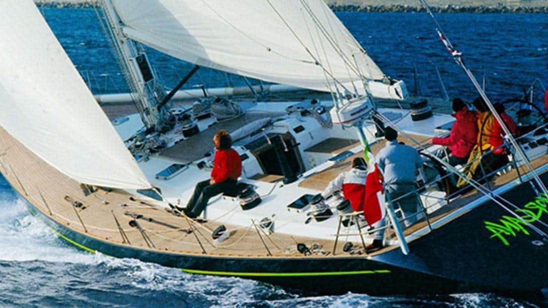 a group of people on a sailboat aboard MORGANA Yacht for Sale