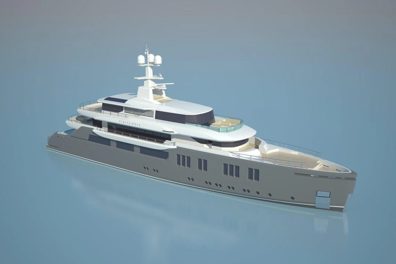 a white and black boat aboard PROJECT 561 Yacht for Sale