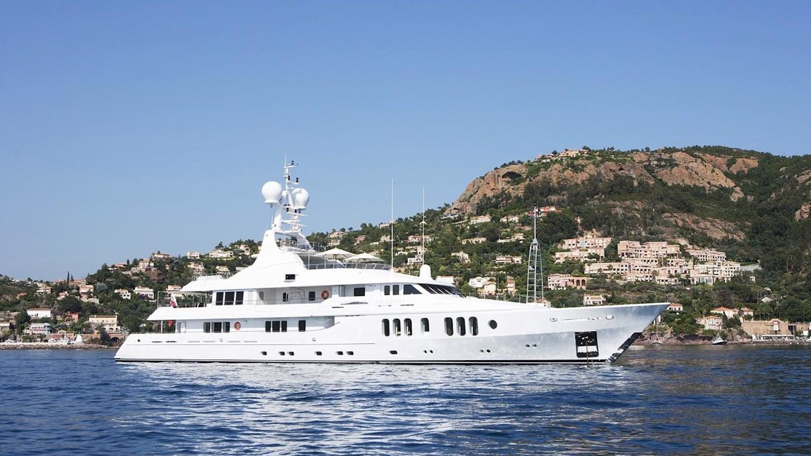 a large white boat in the water aboard TALISMAN MAITON Yacht for Sale