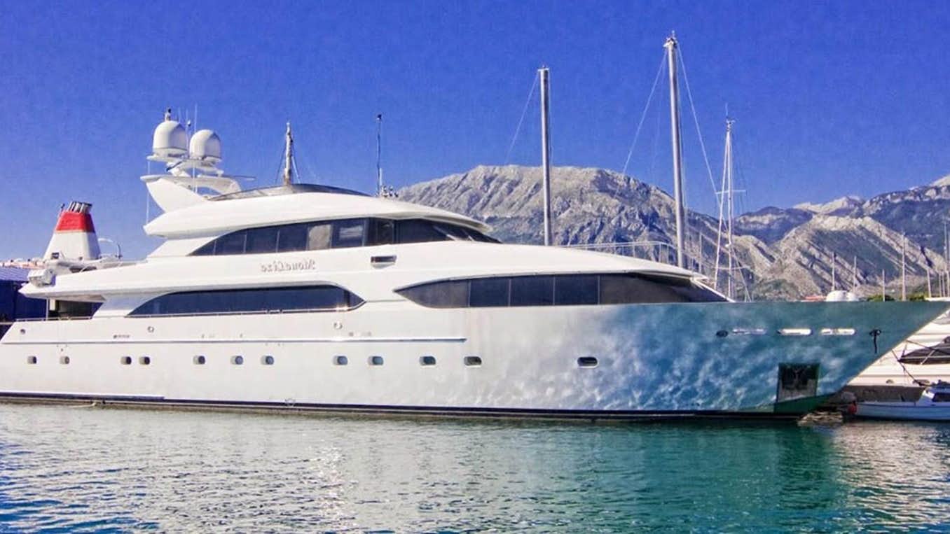a boat in the water aboard MCY Yacht for Sale