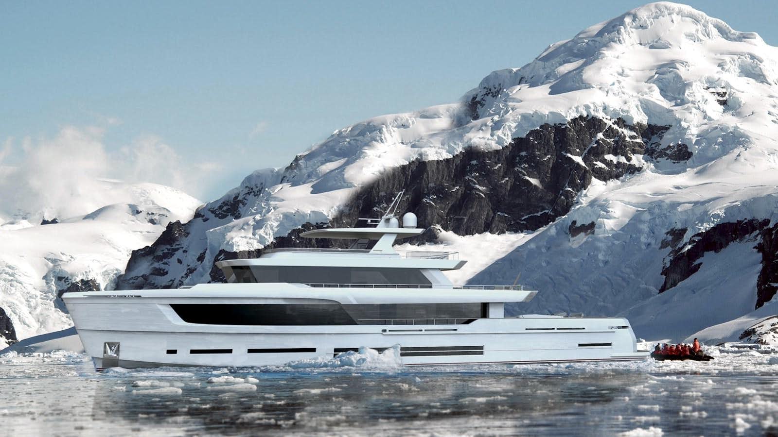 a boat on the water aboard EXPLORER ICE CLASS Yacht for Sale