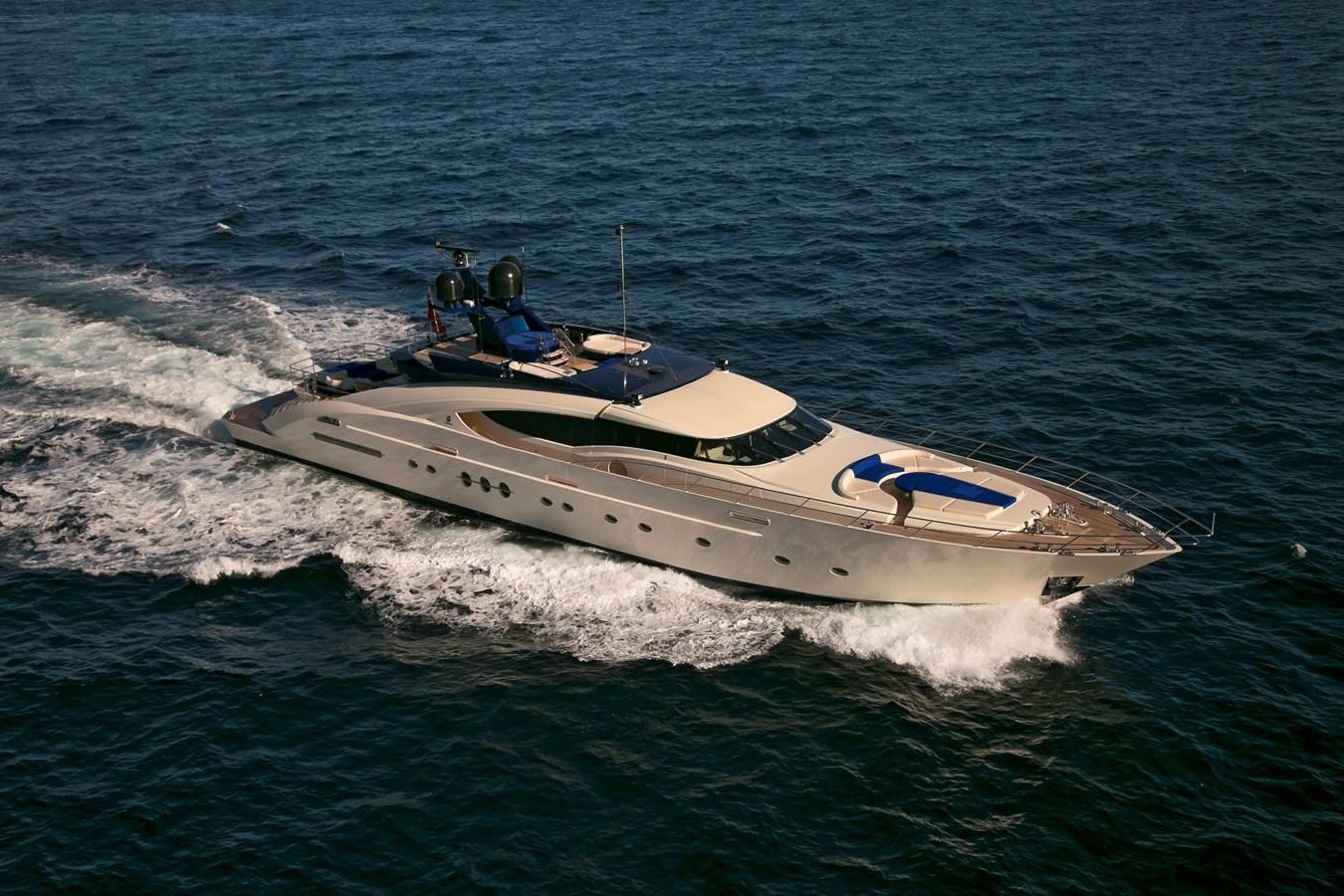 a boat with a motor attached to it aboard AK ROYALTY Yacht for Sale