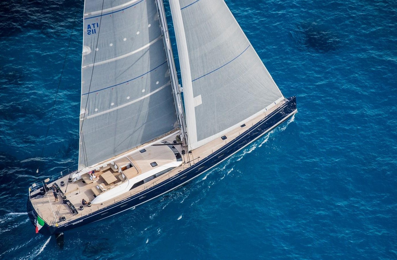 a sailboat in the water aboard SOLLEONE Yacht for Sale