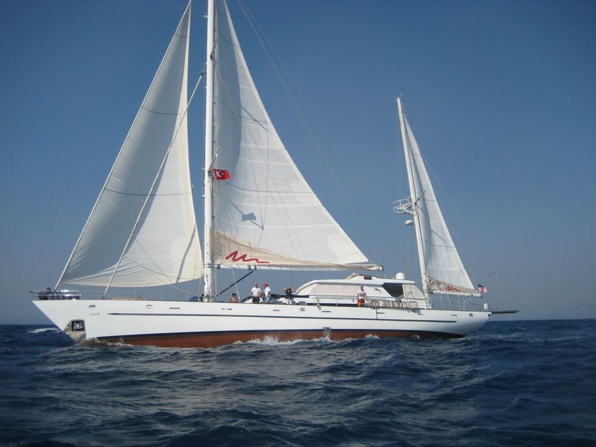 a sailboat on the water aboard ADEVIYE Yacht for Sale