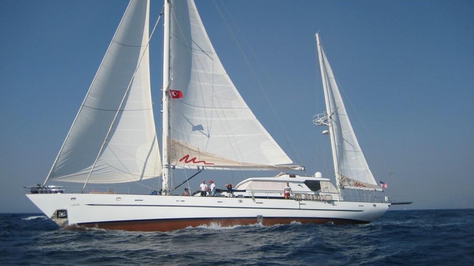 a sailboat on the water aboard ADEVIYE Yacht for Sale