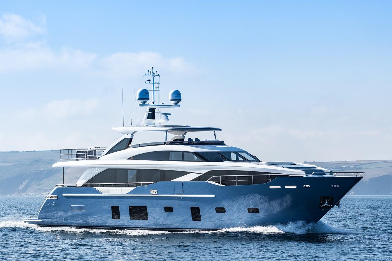 a large white boat in the water aboard ANGELIKO Yacht for Sale
