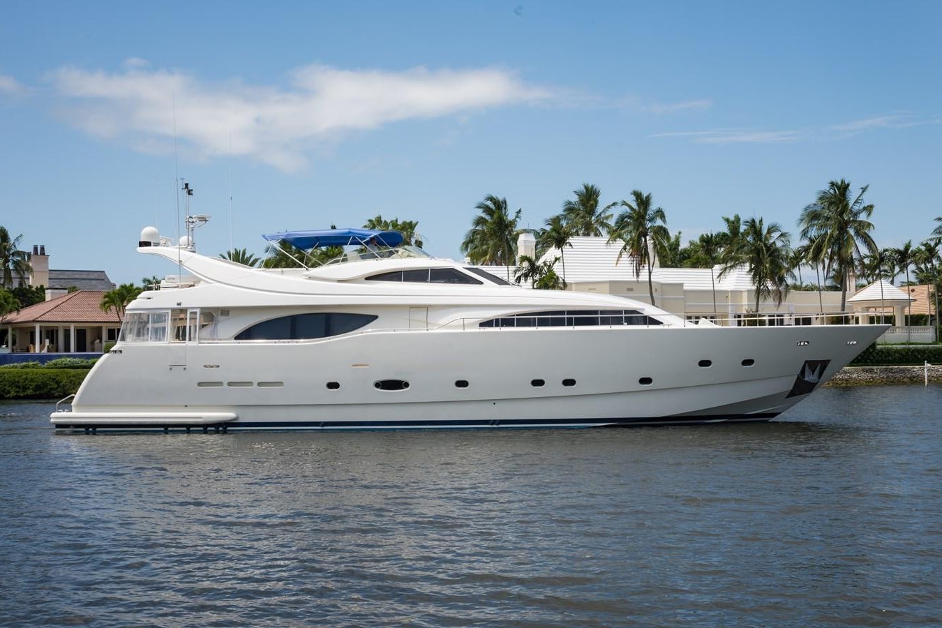 a white yacht in the water aboard TOMORROW WE RIDE Yacht for Sale