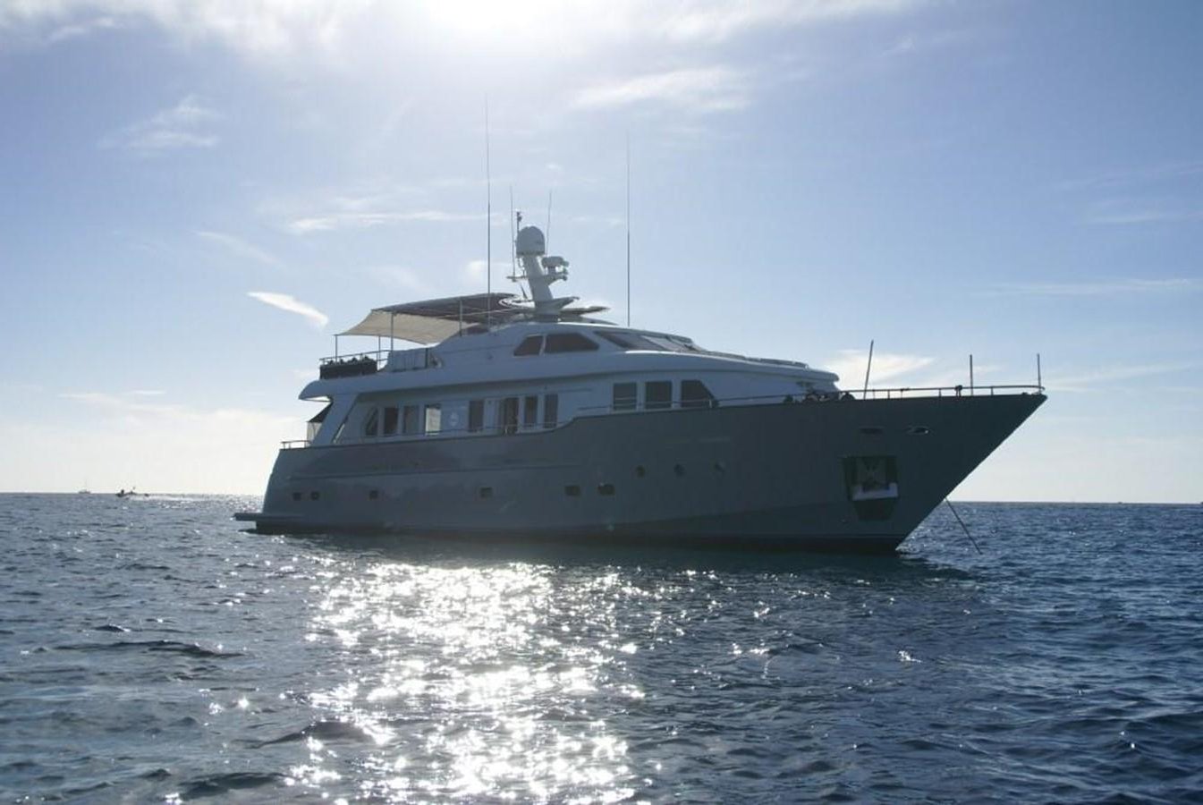 a boat in the water aboard AMANZI Yacht for Sale