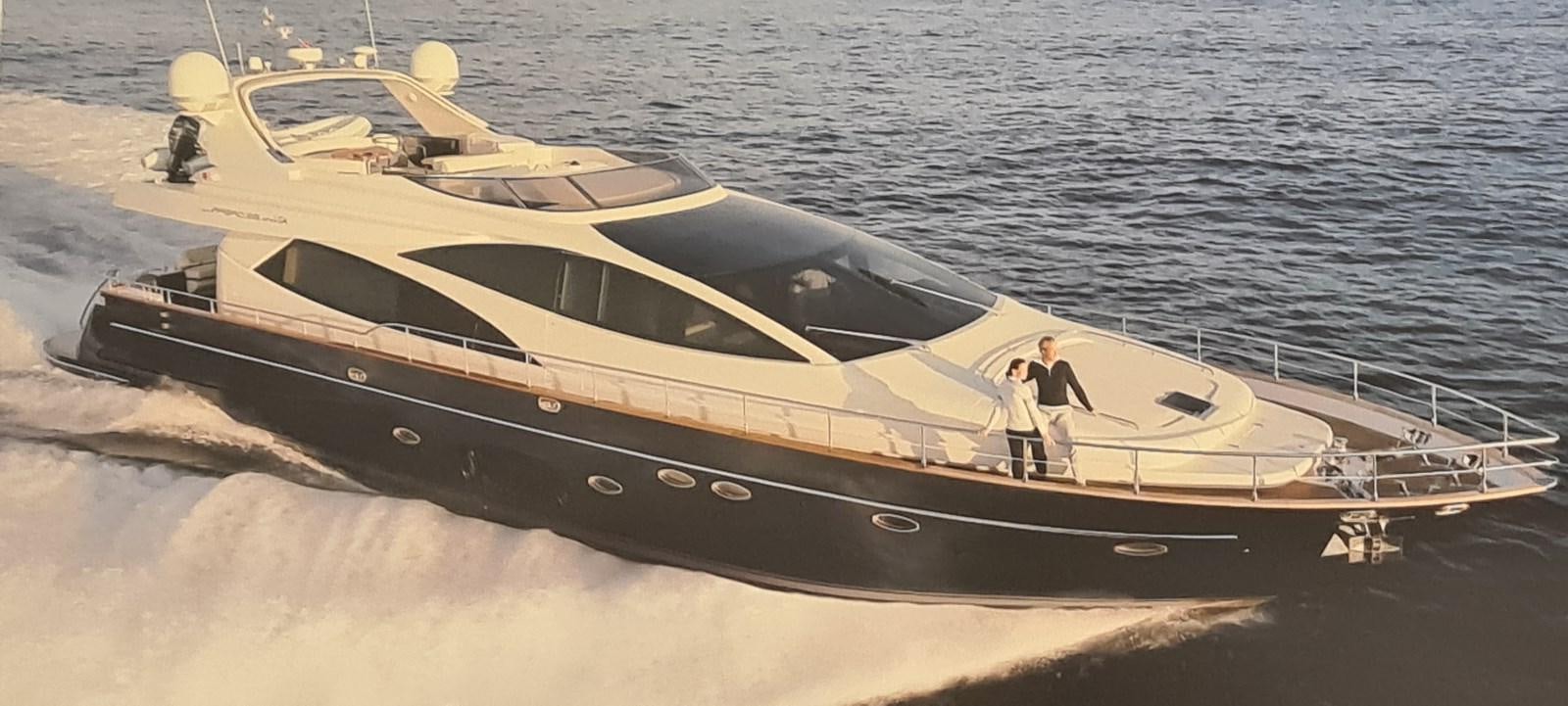a couple standing on a boat aboard RITAKI 7 Yacht for Sale