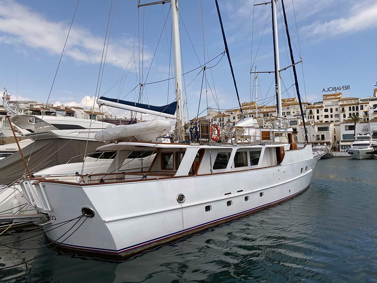 a boat in the water aboard COLUMBUS OF LYMINGTON Yacht for Sale