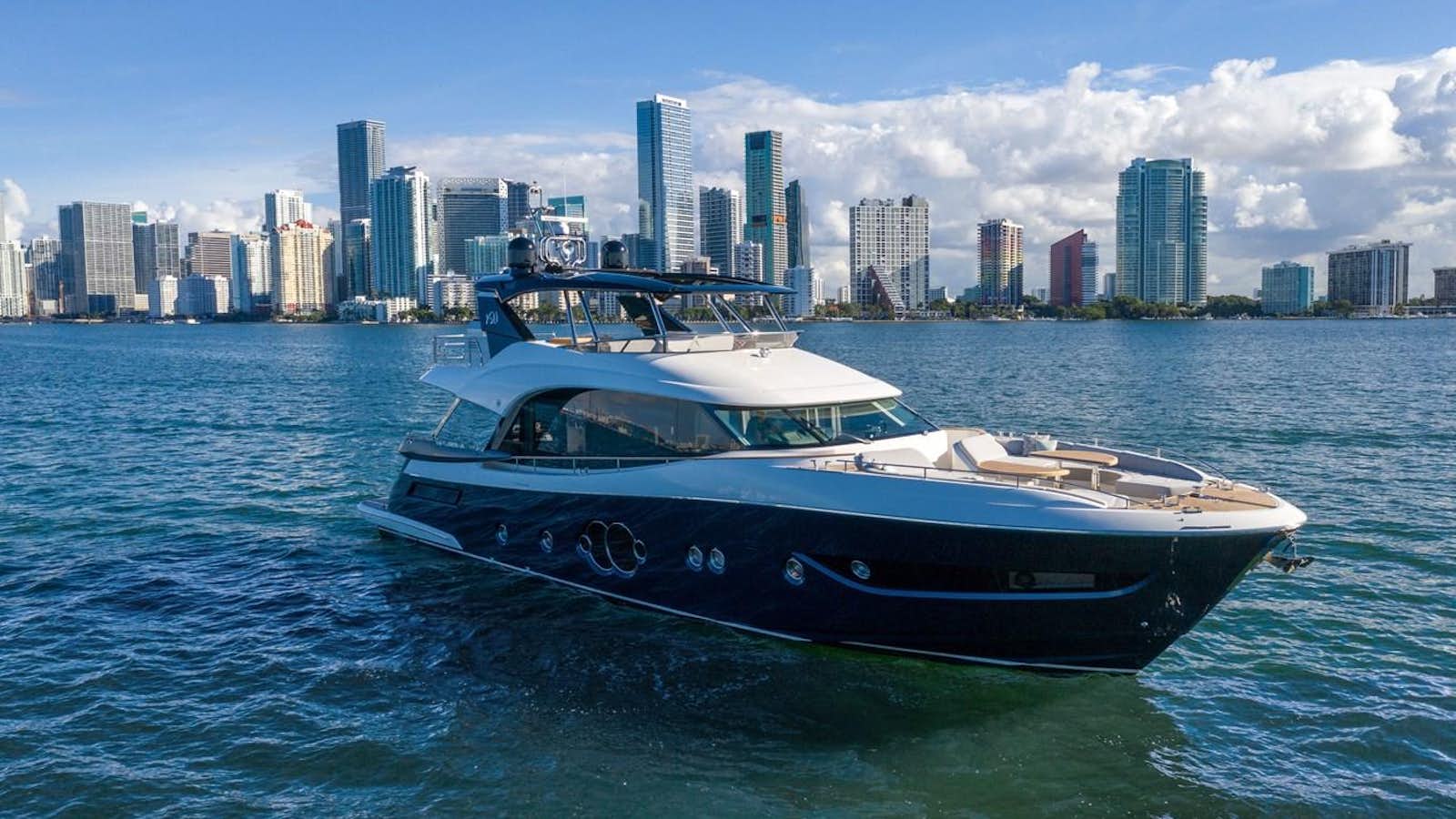 a boat on the water aboard MONTE CARLO YACHTS MCY 76 Yacht for Sale
