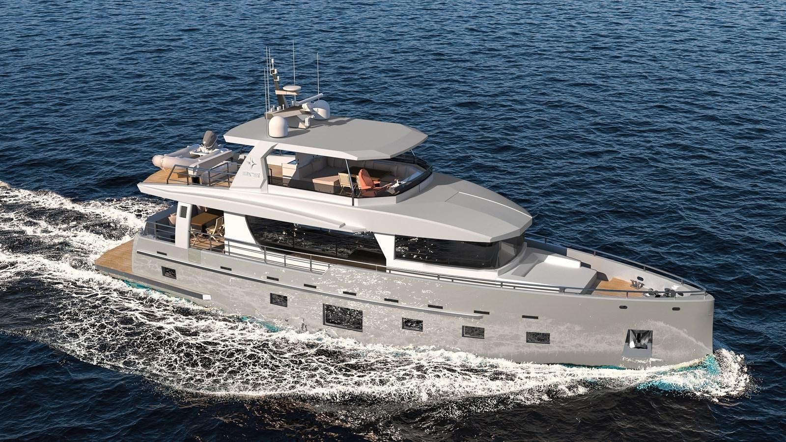 a boat on the water aboard BERING B82 Yacht for Sale