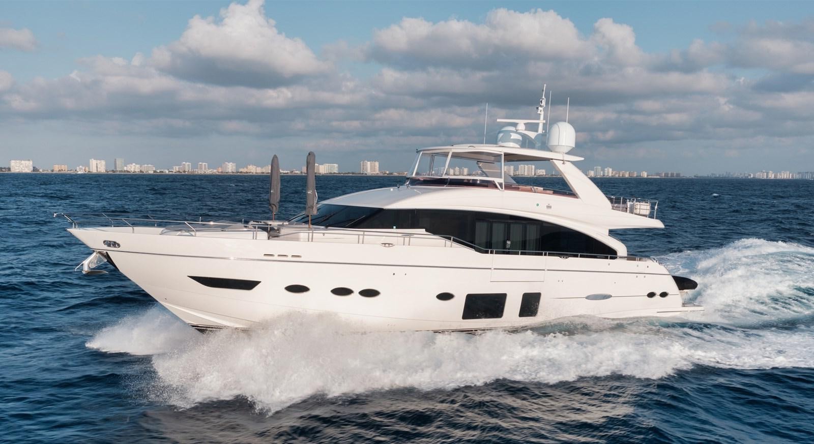 a white yacht on the water aboard PRONTO Yacht for Sale