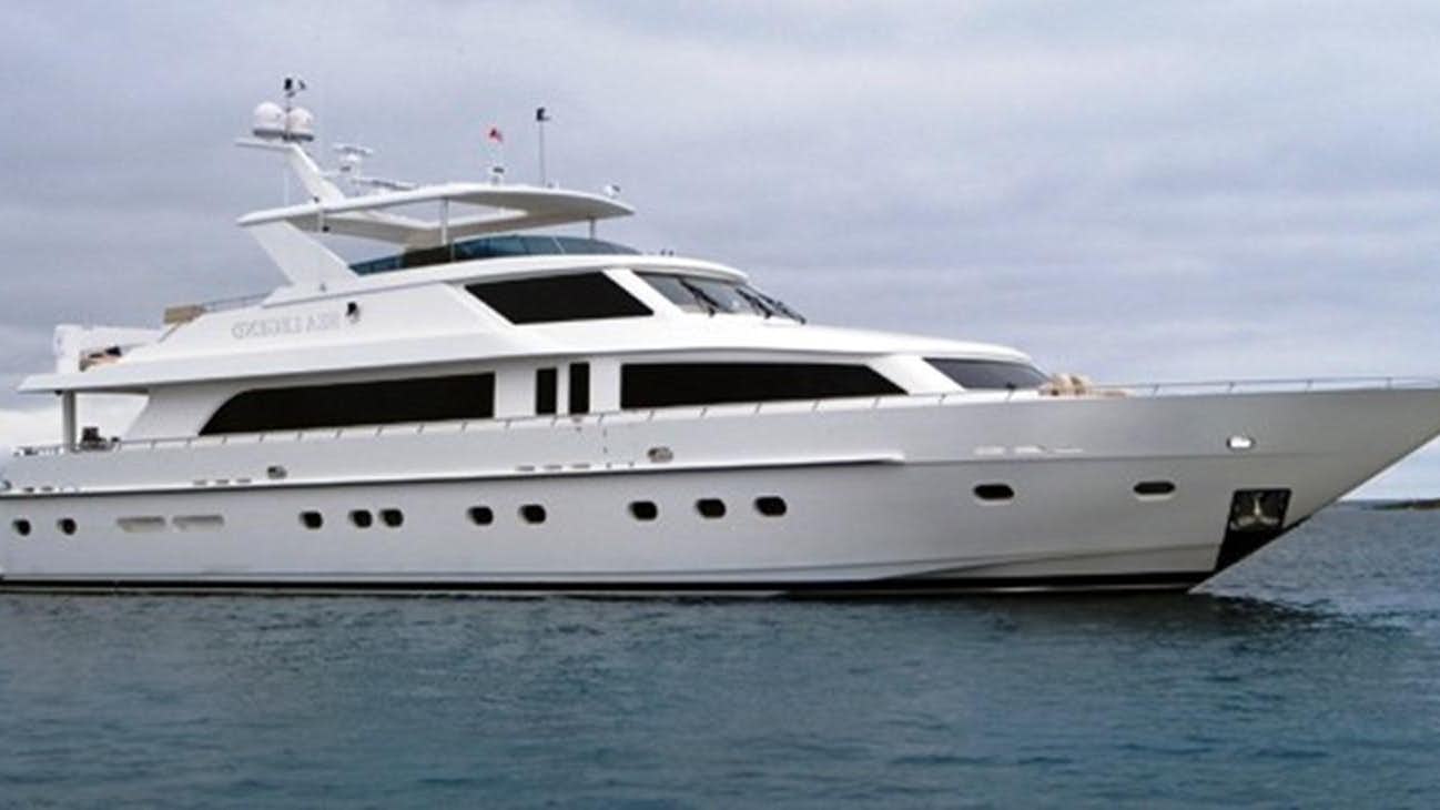 a white yacht in the water aboard SEA LEGEND Yacht for Sale