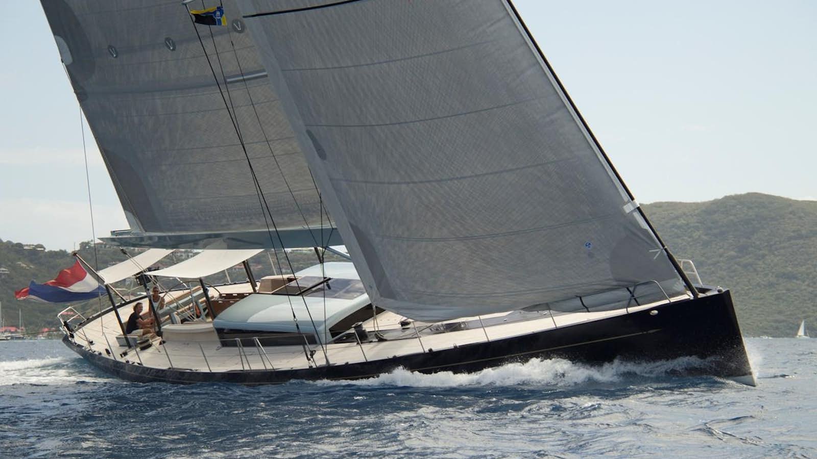 a sailboat on the water aboard TULIP Yacht for Sale