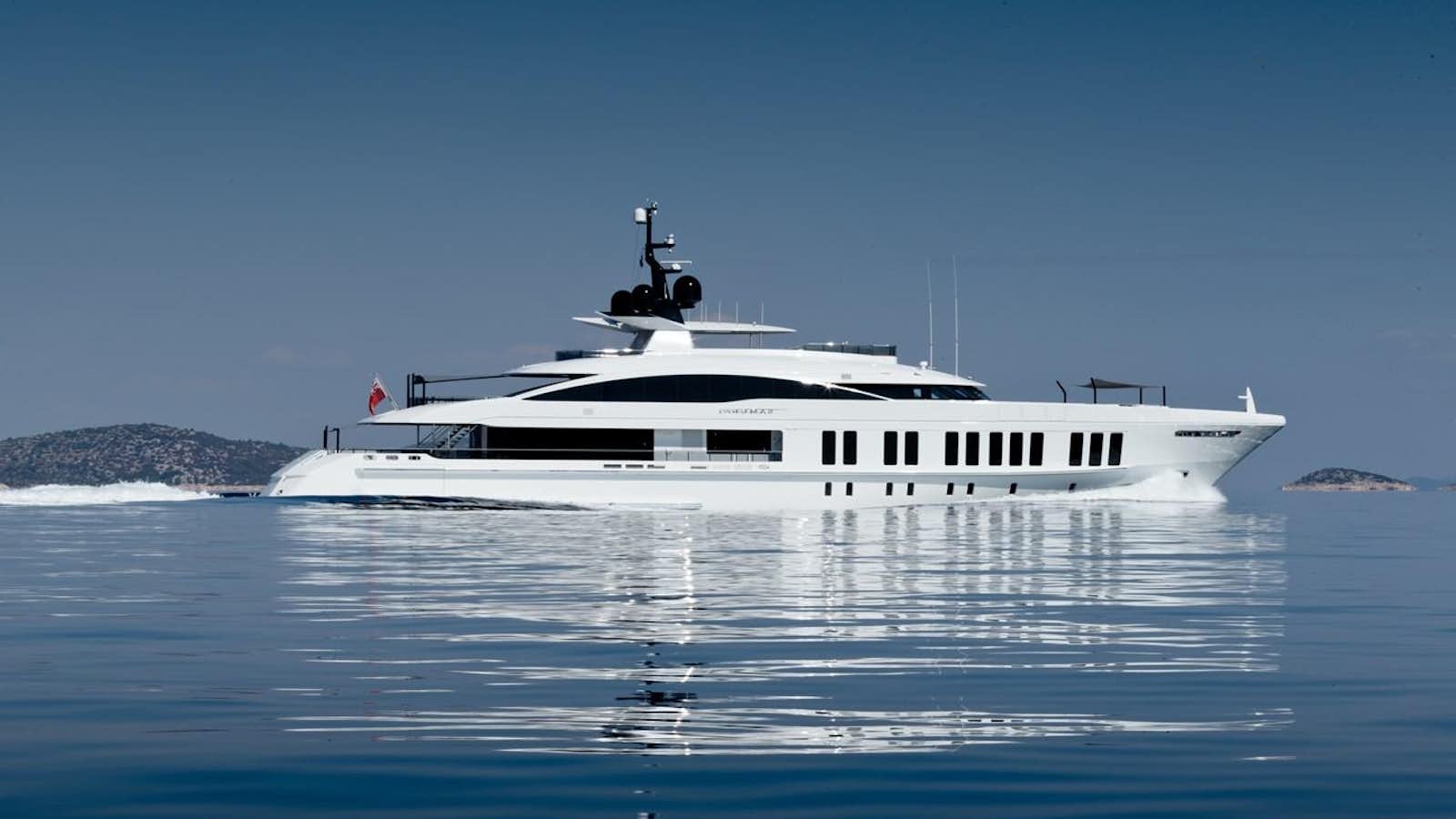 a white boat in the water aboard SAMURAI Yacht for Sale