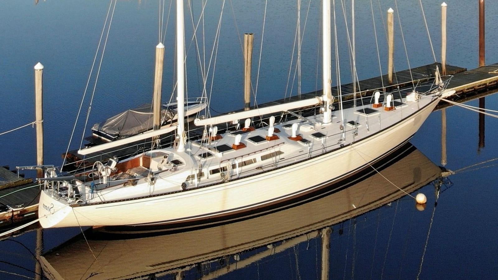a large white boat aboard SIROCCO Yacht for Sale