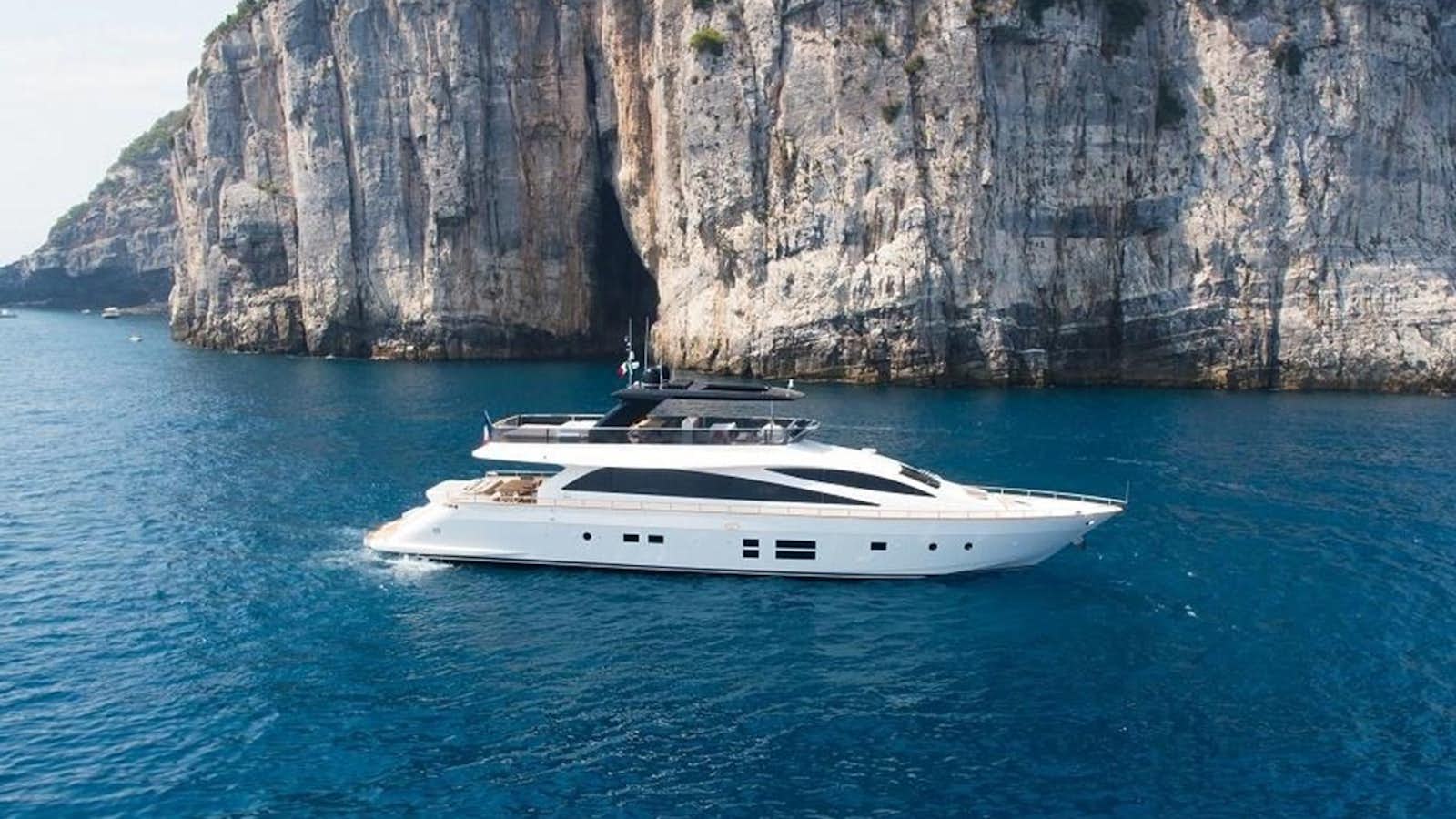 a boat in the water aboard VISIONARIA Yacht for Sale