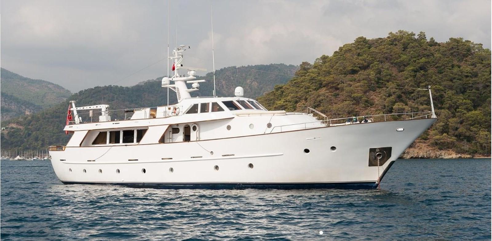 a white boat on the water aboard LADYAR B Yacht for Sale