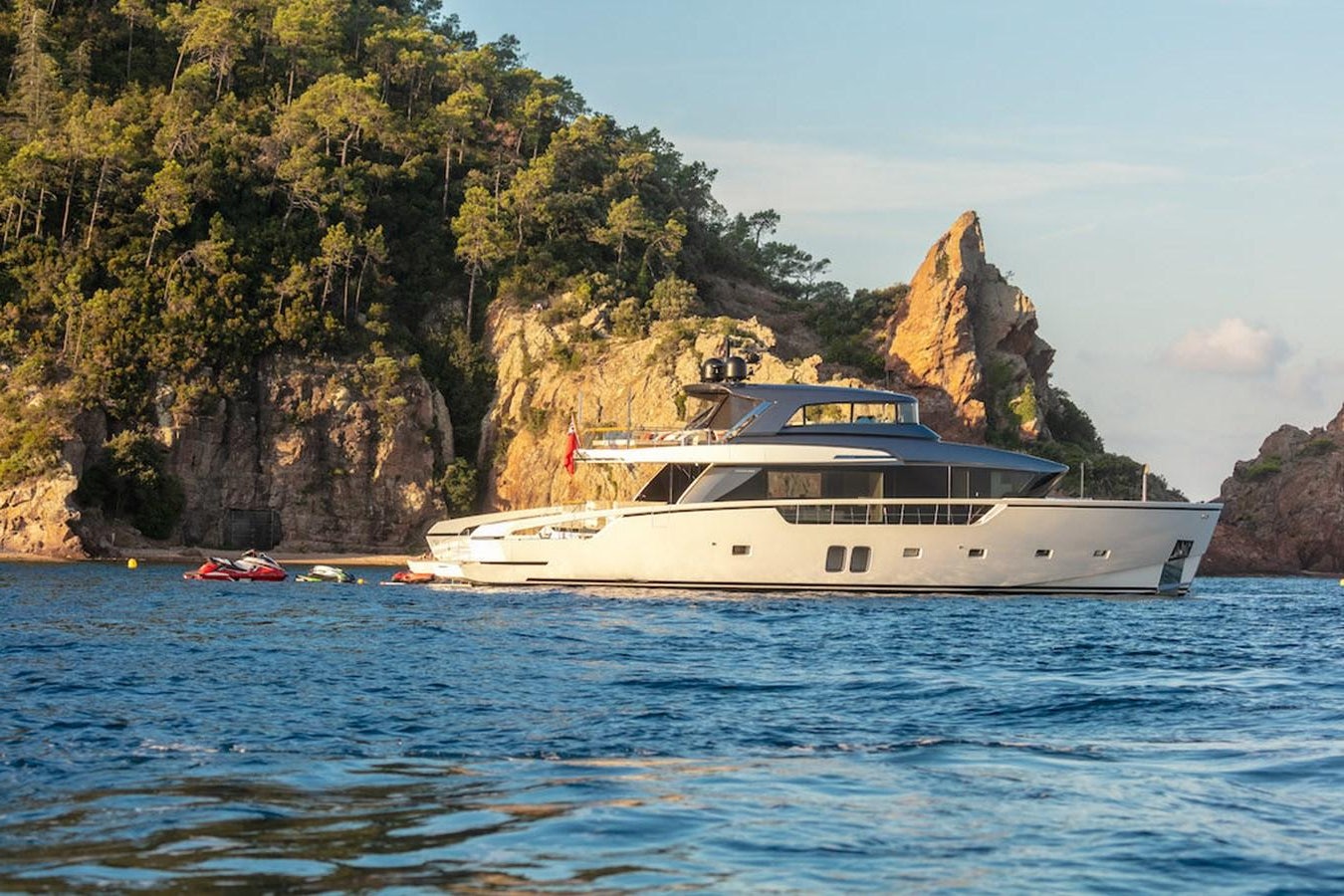 a boat in the water aboard SX88 Yacht for Sale