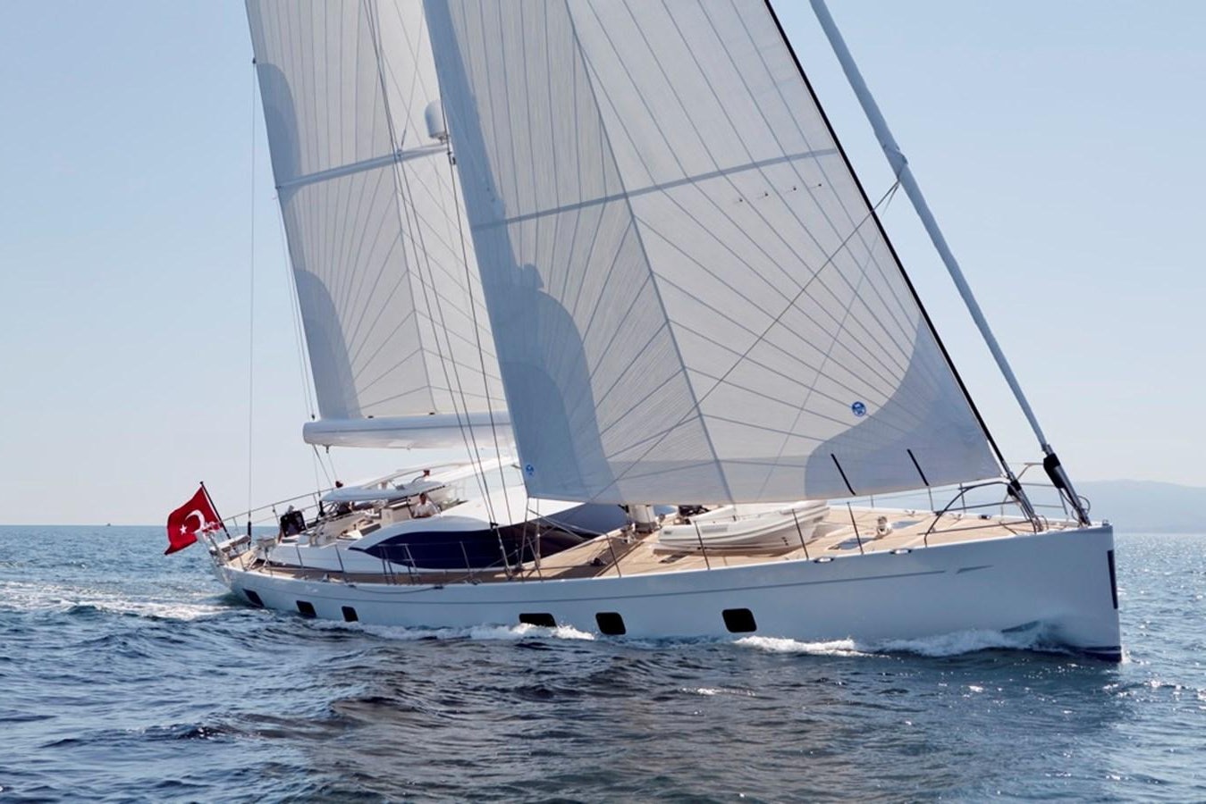 a sailboat on the water aboard SERAFIM Yacht for Sale