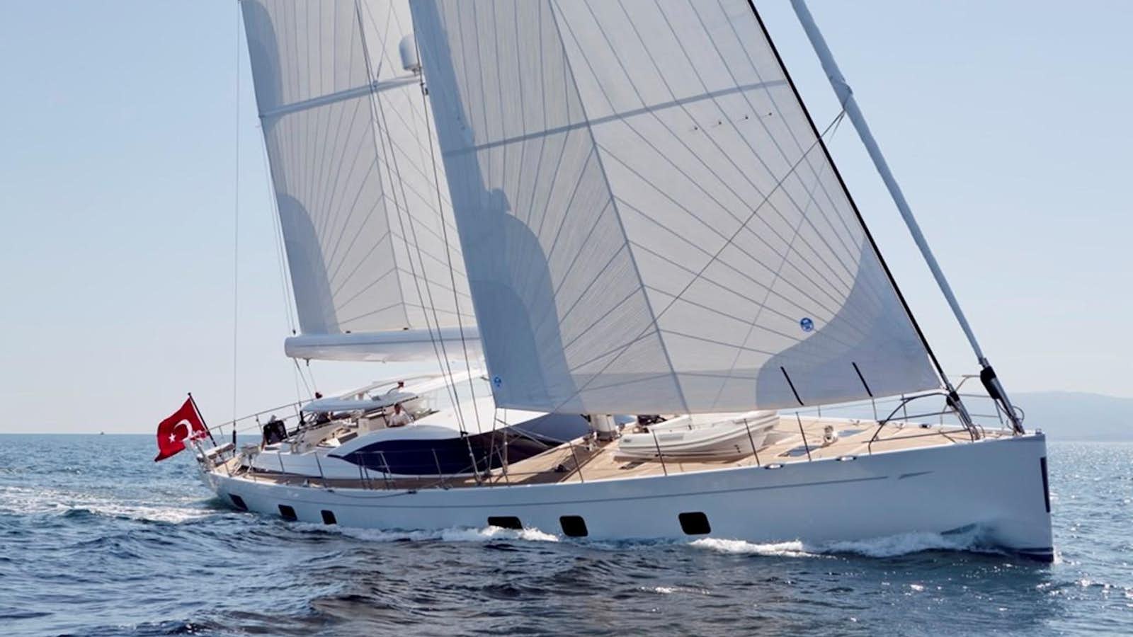 a sailboat on the water aboard SERAFIM Yacht for Sale