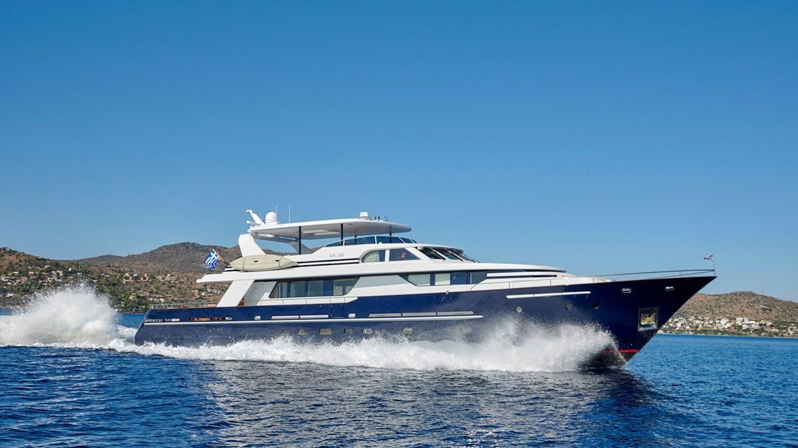 a boat on the water aboard MIA ZOI Yacht for Sale