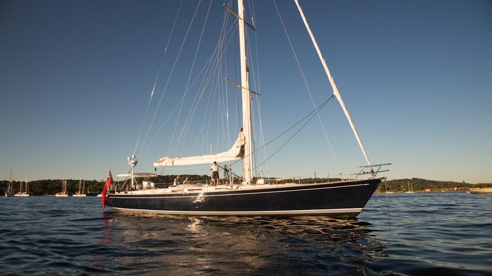 a sailboat on the water aboard FAR OUT Yacht for Sale