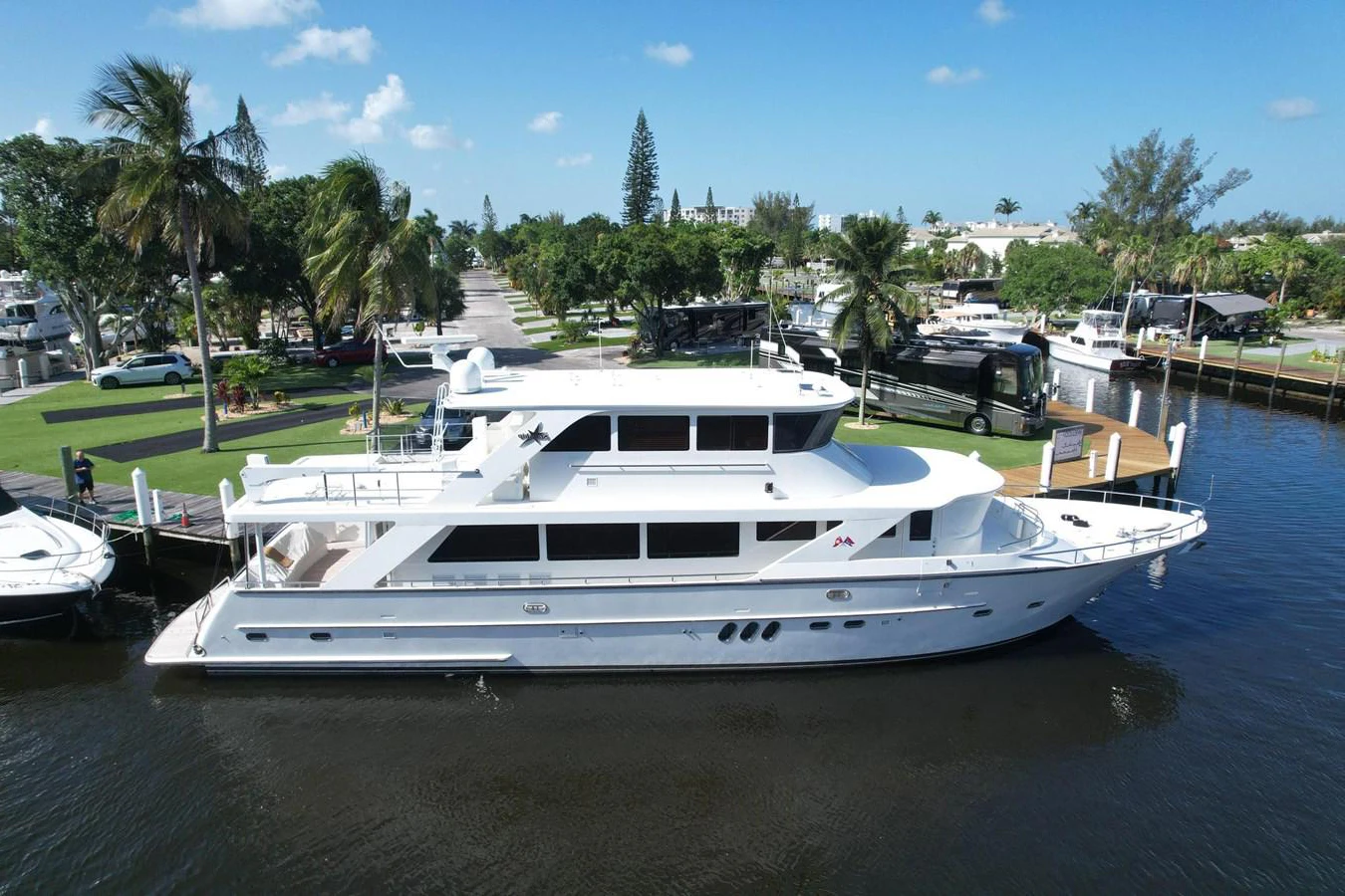 a boat docked at a pier aboard JEF82110L506 Yacht for Sale