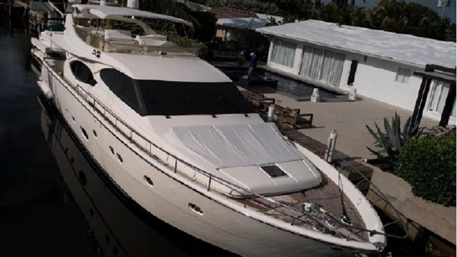 a large boat docked aboard 2005 760 FERRETTI MOTOR YACHT Yacht for Sale