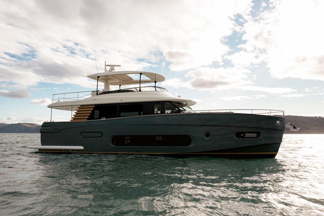 a boat in the water aboard 66 MAGELLANO Yacht for Sale