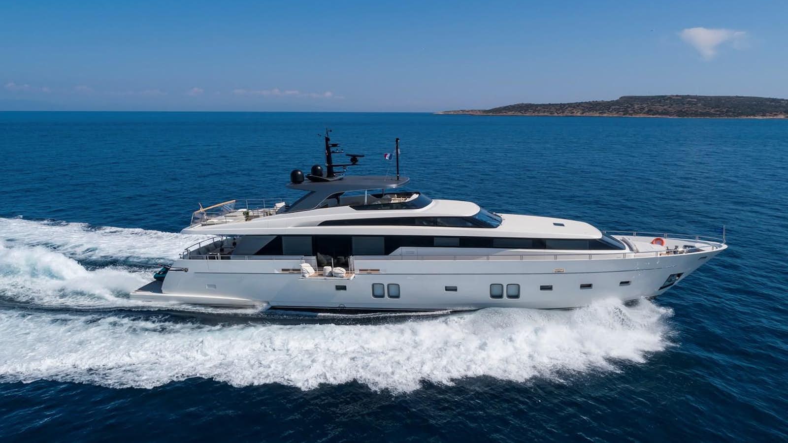 a boat on the water aboard SANLORENZO SL106 Yacht for Sale