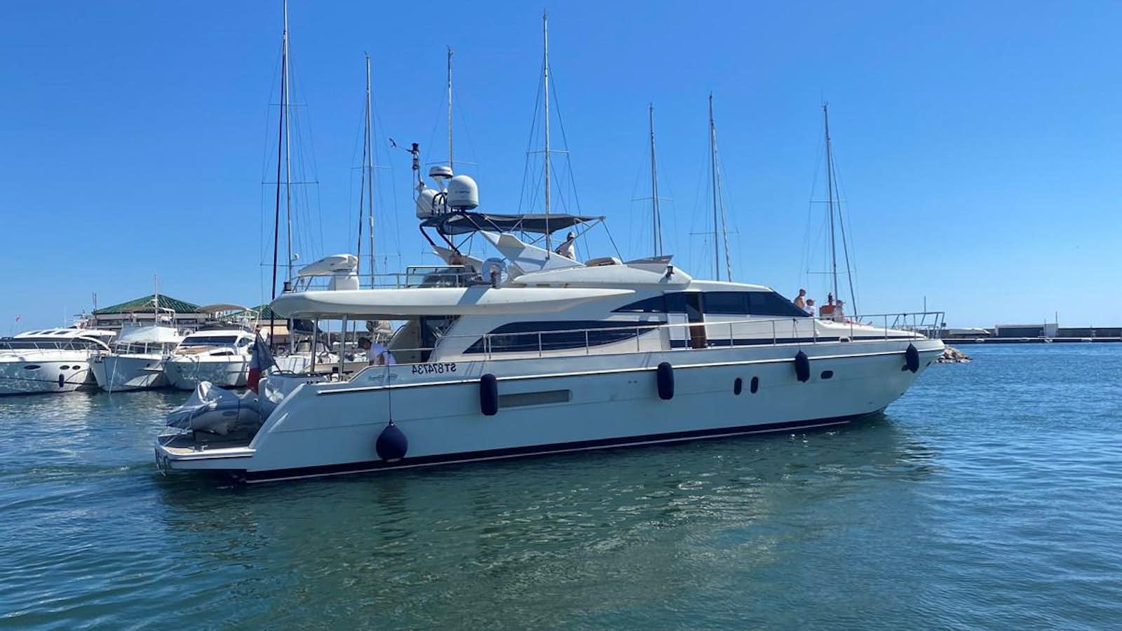 a boat in the water aboard AMADEUS Yacht for Sale