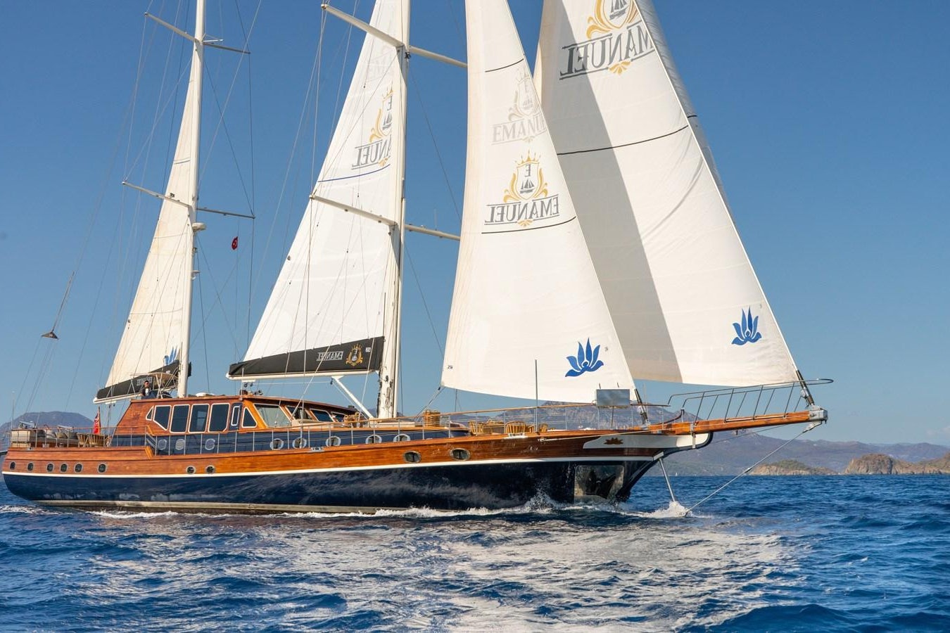 a boat sailing on the sea aboard EMANUEL Yacht for Sale