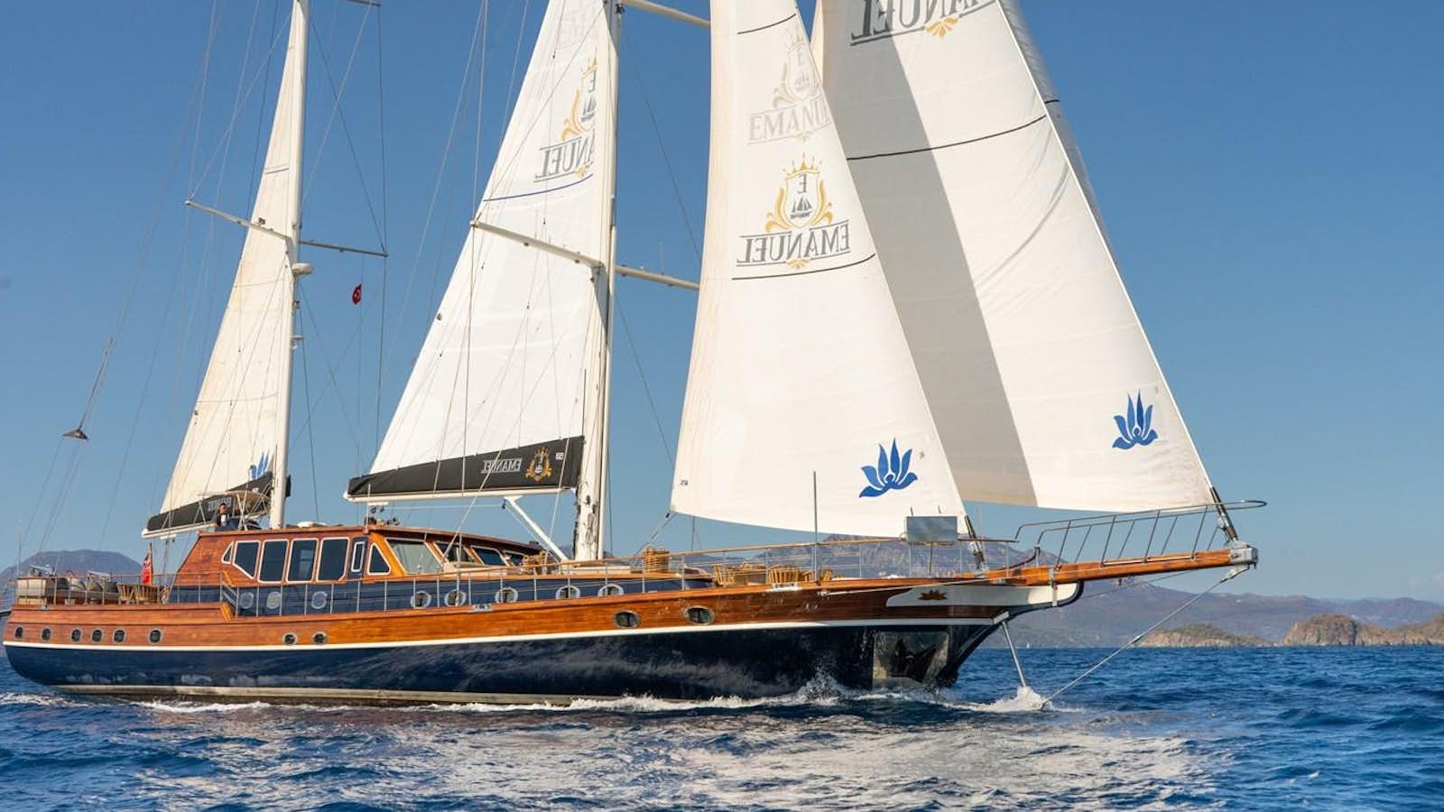 a boat sailing on the sea aboard EMANUEL Yacht for Sale