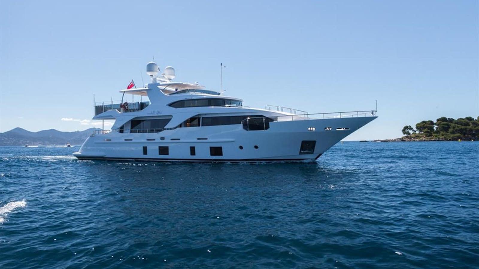 a white yacht in the water aboard GALA Yacht for Sale