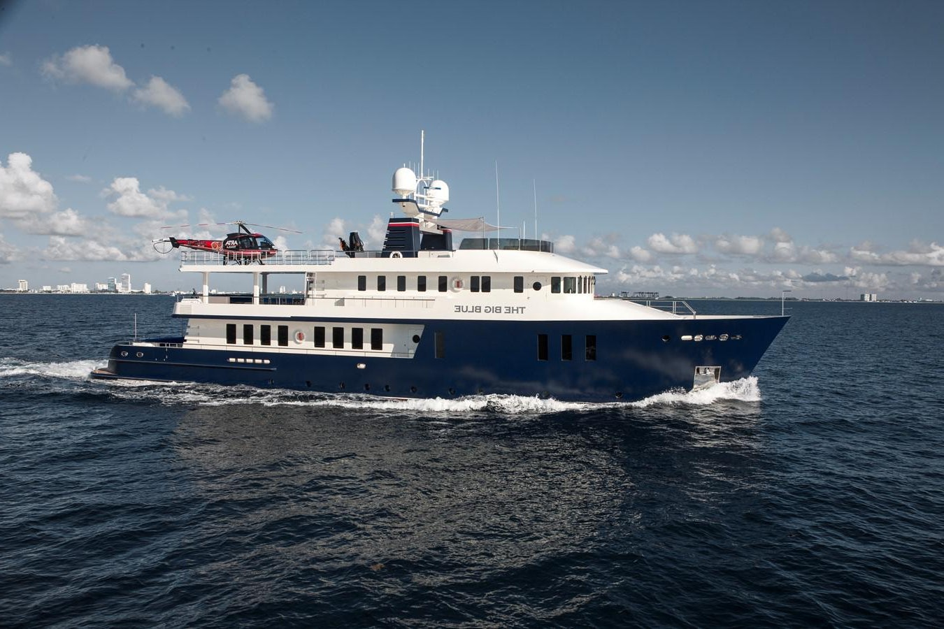 a boat on the water aboard THE BIG BLUE Yacht for Sale