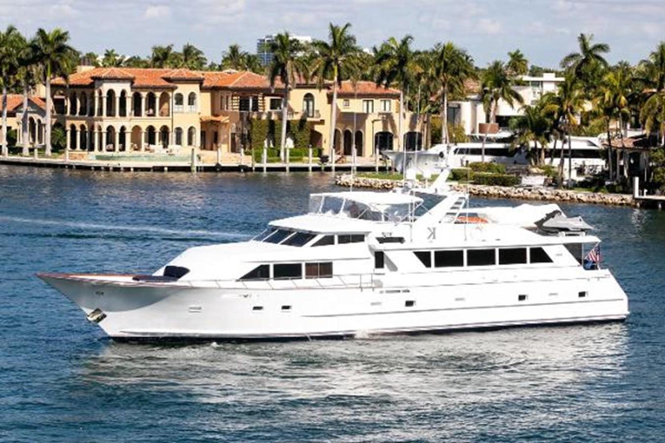 a white yacht in the water aboard K Yacht for Sale