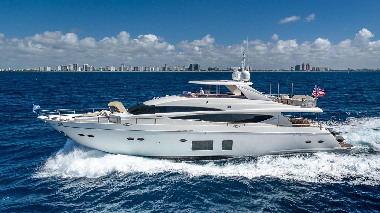 a white yacht on the water aboard BELLA RONA Yacht for Sale