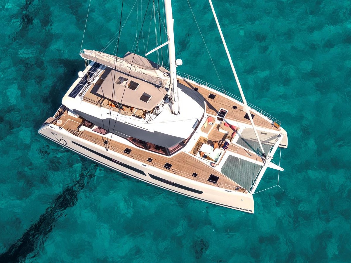 a boat in the water aboard INSPIRANTE Yacht for Sale
